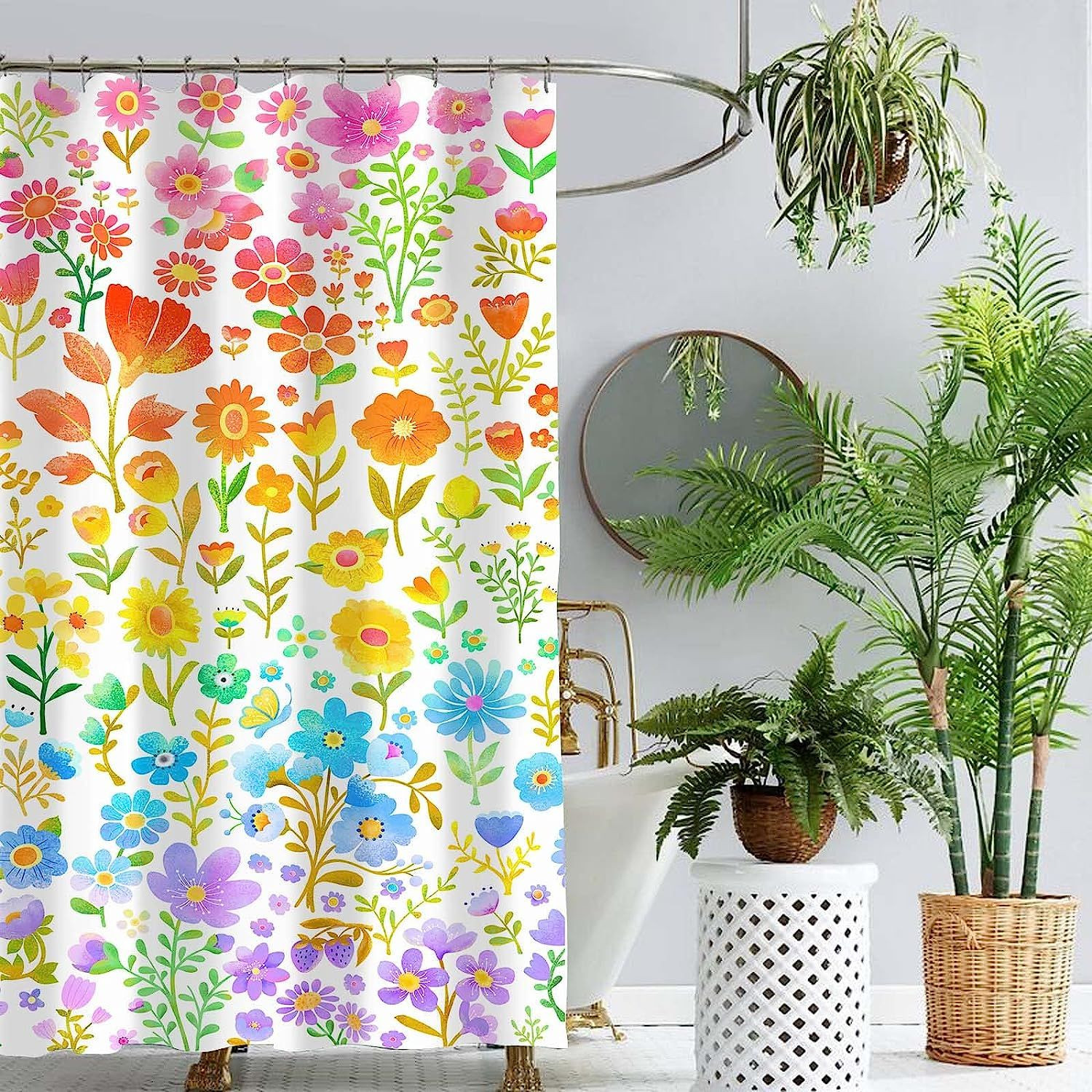 Custom Printed Bath Curtain — custom printed polyester bath curtain detail view