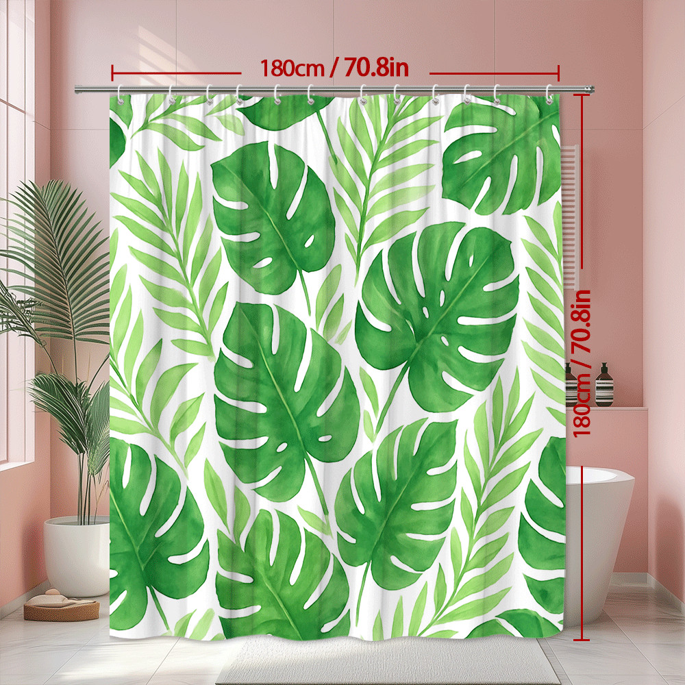 Custom Printed Bath Curtain — custom printed polyester bath curtain detail view