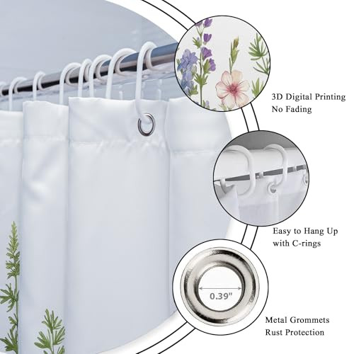 Custom Printed Bath Curtain — custom printed polyester bath curtain detail view