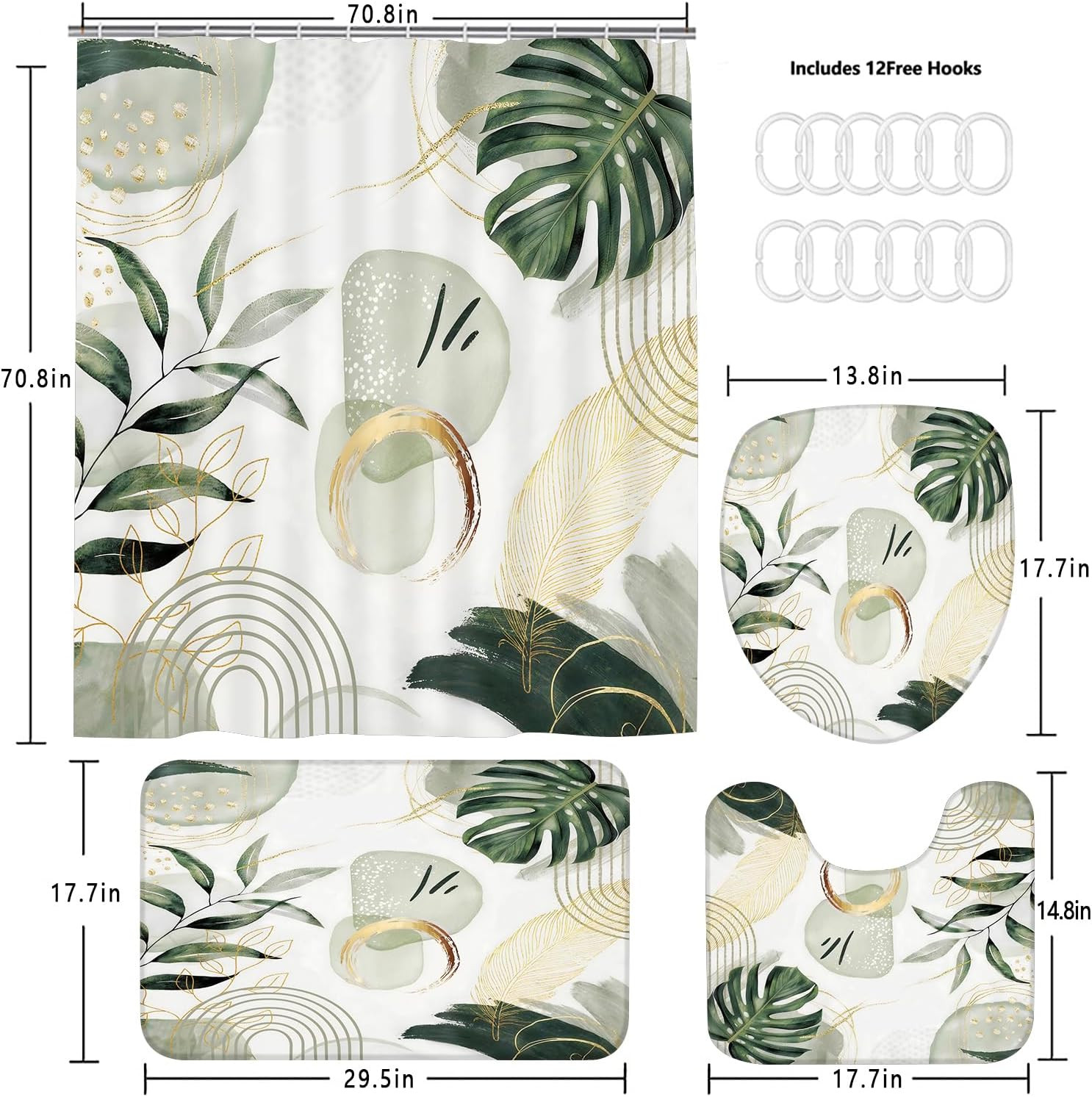 Custom Printed Bath Curtain — custom printed polyester bath curtain detail view