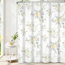 Watercolor Floral Shower Curtain, Spring 72"W x 72"L (Pack of 1) Bohemia9 — custom printed polyester bath curtain
