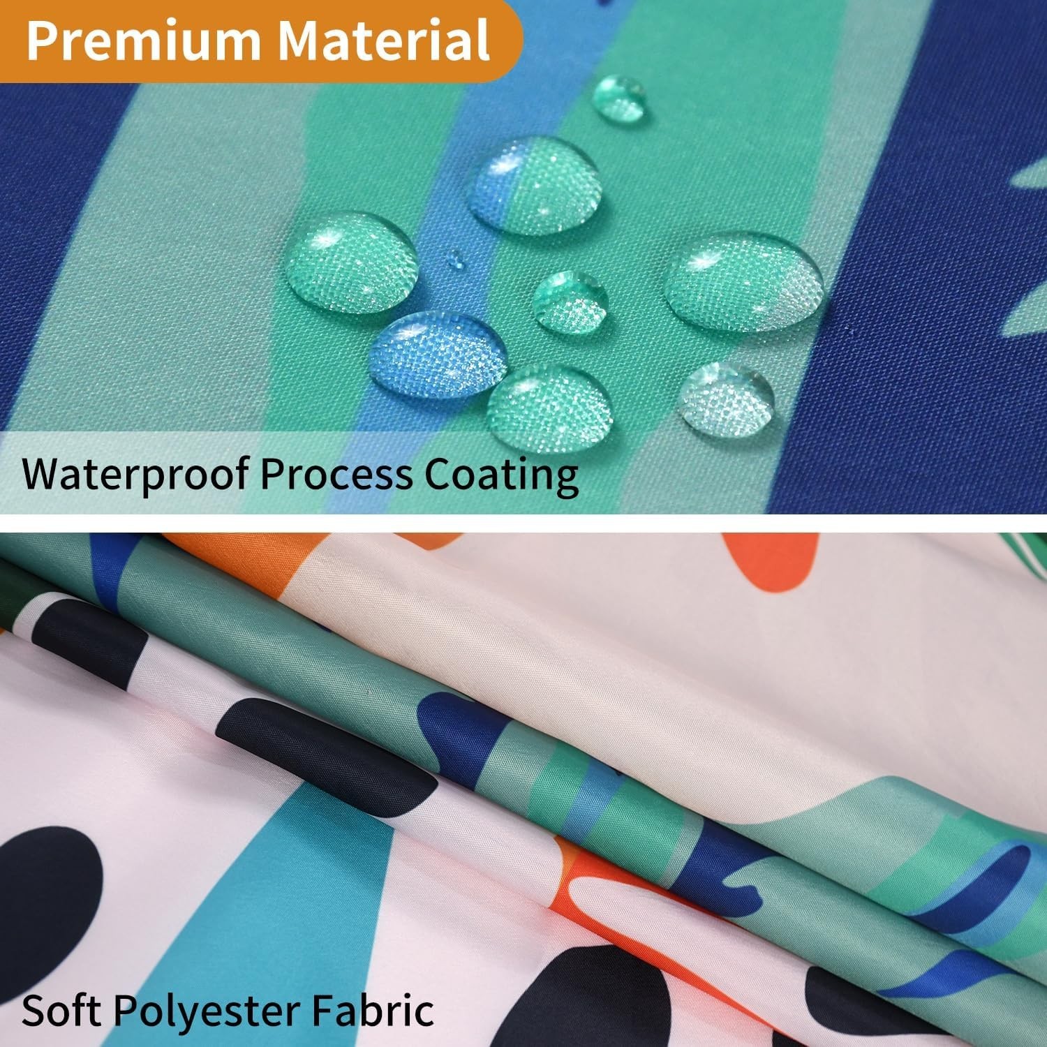 Custom Printed Bath Curtain — custom printed polyester bath curtain detail view