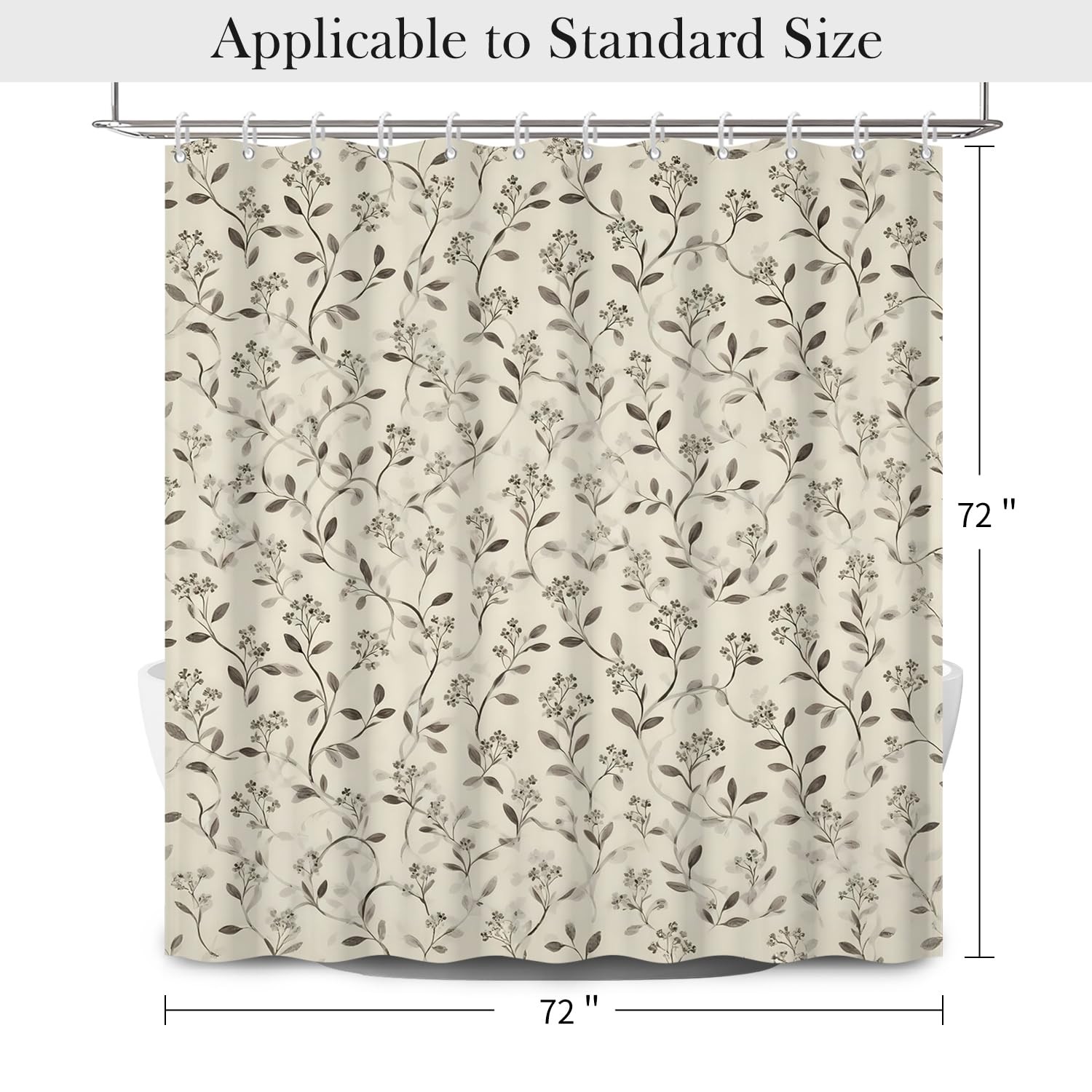 Custom Printed Bath Curtain — custom printed polyester bath curtain detail view