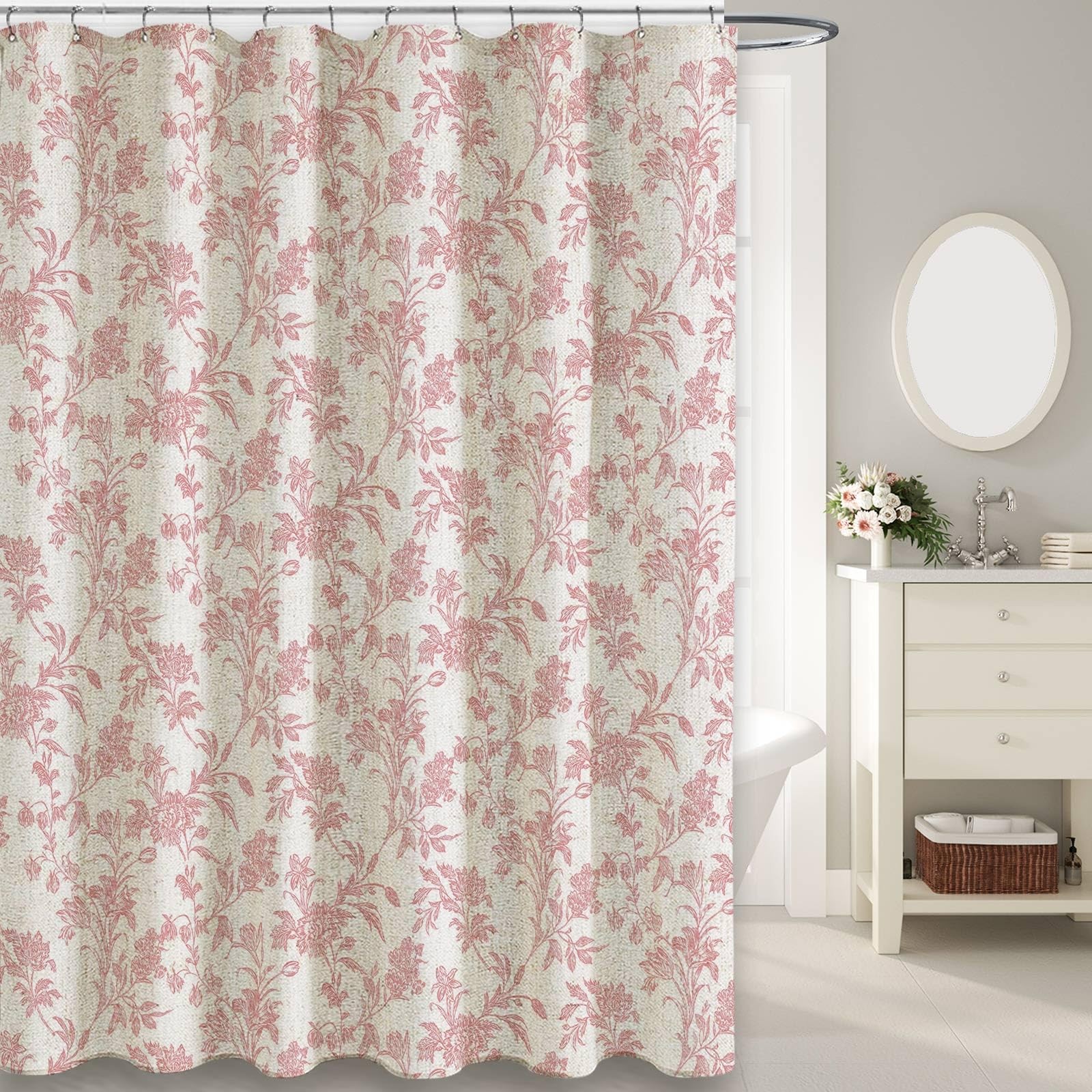 Custom Printed Bath Curtain — custom printed polyester bath curtain detail view