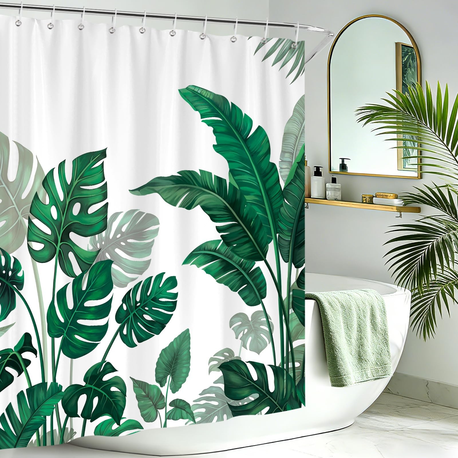 Custom Printed Bath Curtain — custom printed polyester bath curtain detail view
