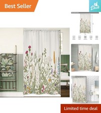Elegant 36Wx72H Floral Shower Curtain - Vintage Style with Hooks Included — custom printed polyester bath curtain