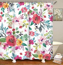 Shower Curtain for Bathroom Flower Shower Curtain 72"W x 72"H Floral — custom printed polyester bath curtain