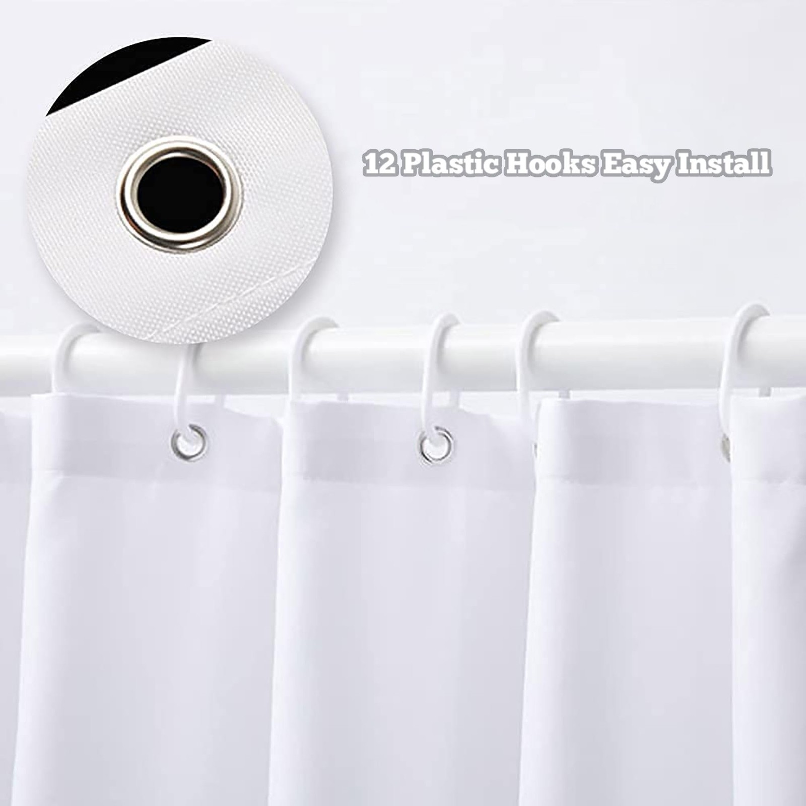 Custom Printed Bath Curtain — custom printed polyester bath curtain detail view