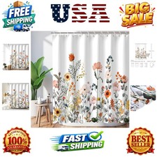Floral Shower Curtains for Bathroom Flower Pretty Fabric Colorful Wildflower ... — custom printed polyester bath curtain