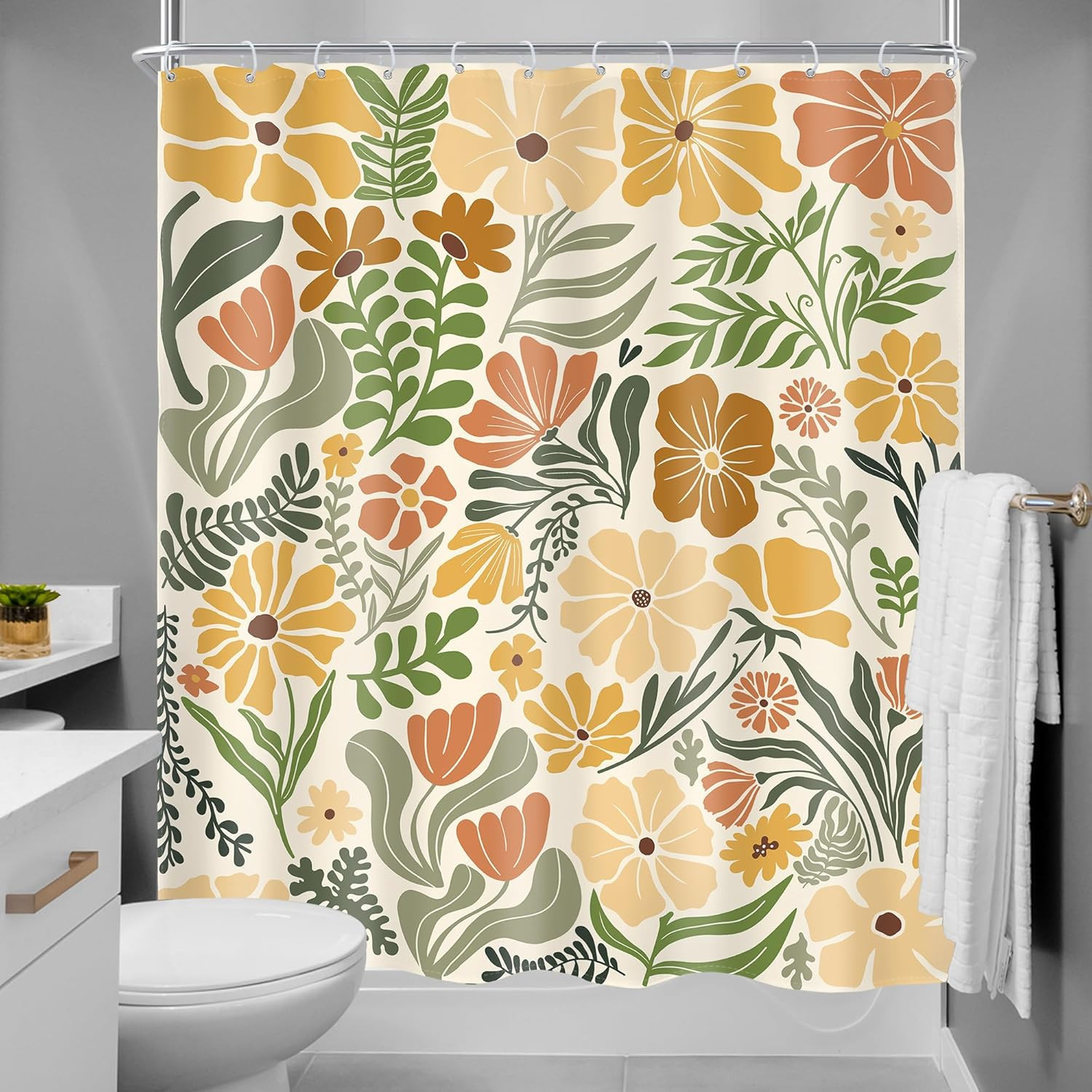 Custom Printed Bath Curtain — custom printed polyester bath curtain detail view