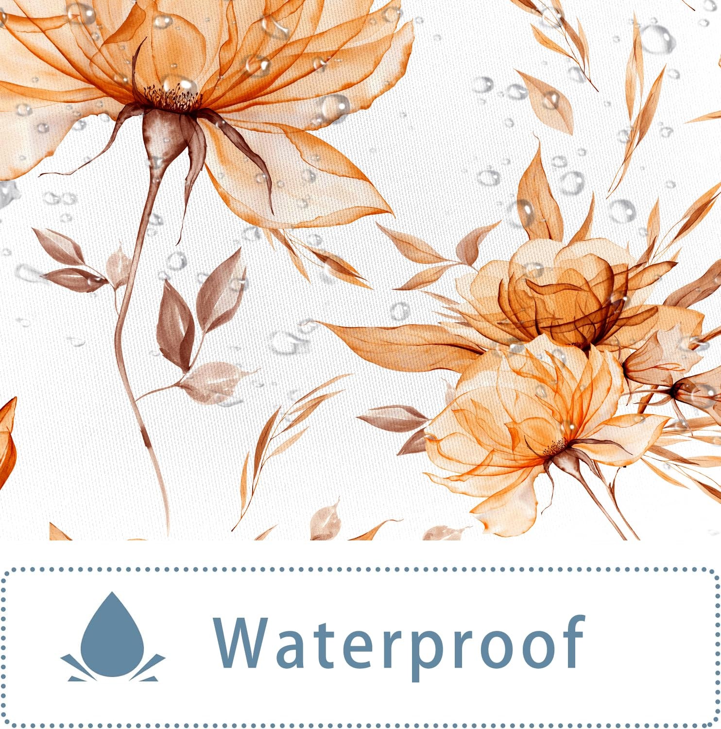 Custom Printed Bath Curtain — custom printed polyester bath curtain detail view