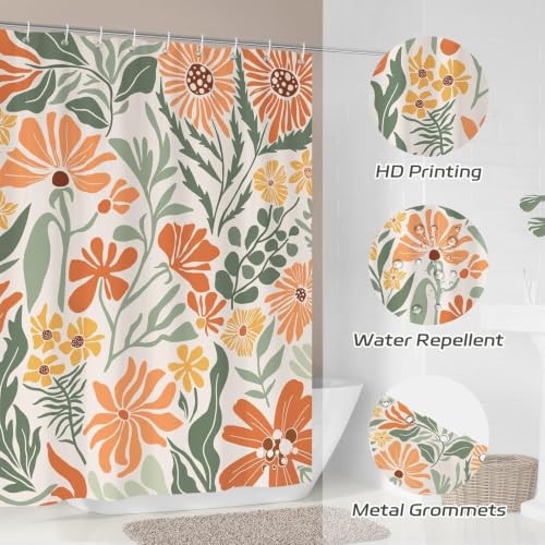 Custom Printed Bath Curtain — custom printed polyester bath curtain detail view
