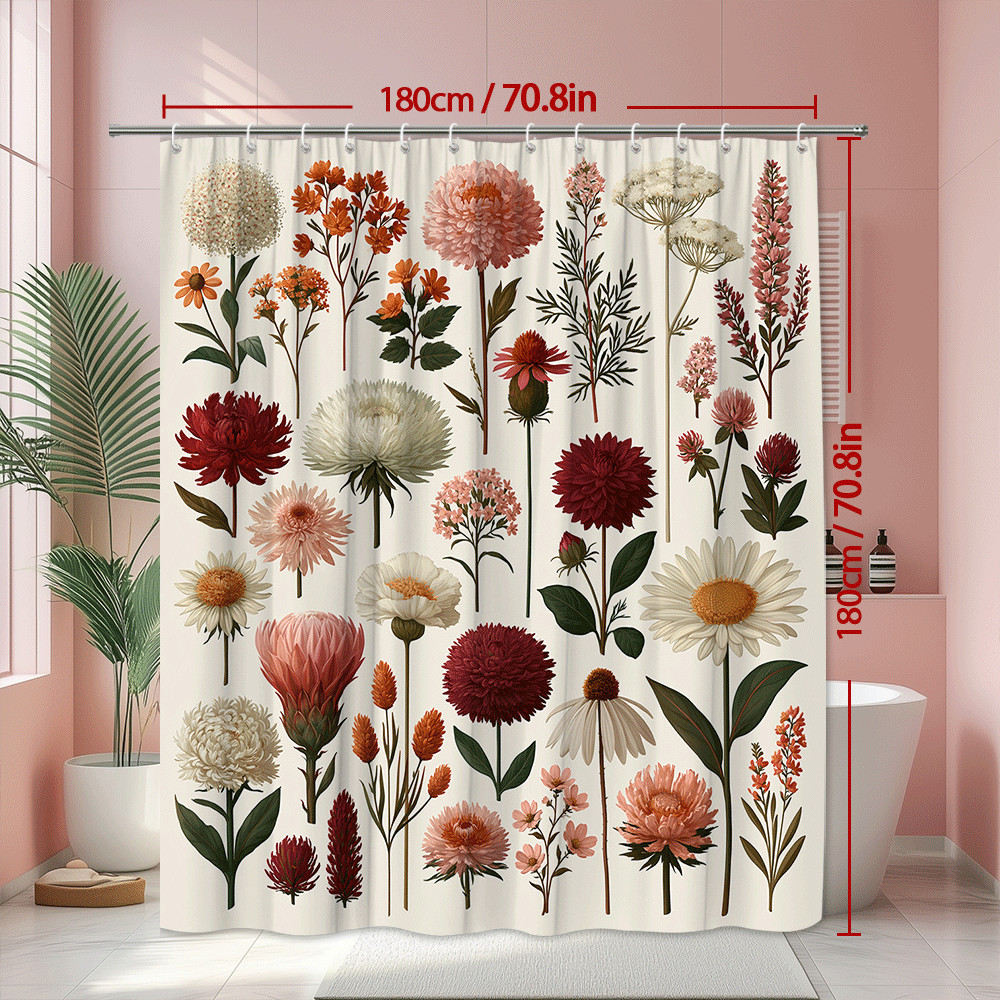 Custom Printed Bath Curtain — custom printed polyester bath curtain detail view