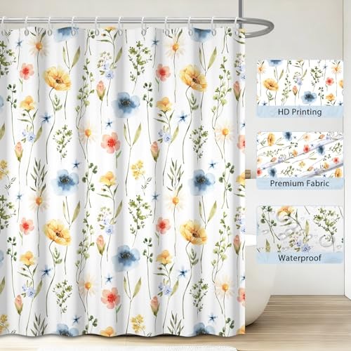 Custom Printed Bath Curtain — custom printed polyester bath curtain detail view