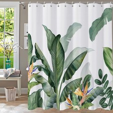 YiarTaan Shower Curtain Tropical Green Plant Shower Curtains for Bathroom, Le... — custom printed polyester bath curtain