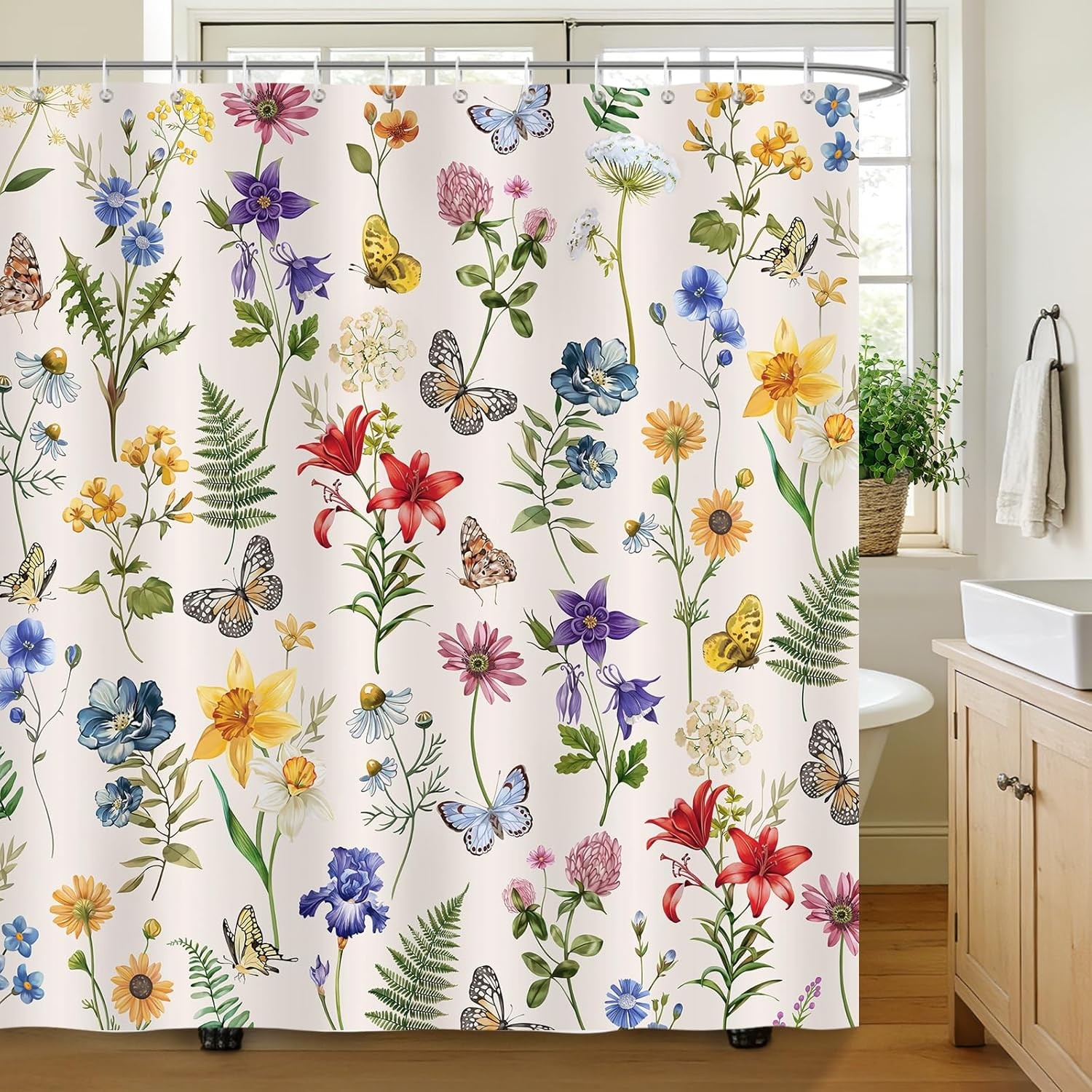 Custom Printed Bath Curtain — custom printed polyester bath curtain detail view