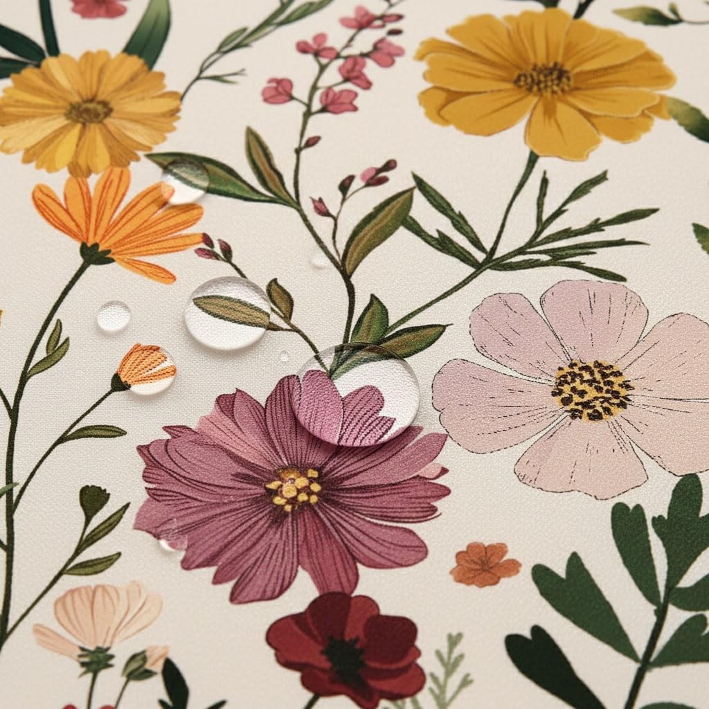 Custom Printed Bath Curtain — custom printed polyester bath curtain detail view