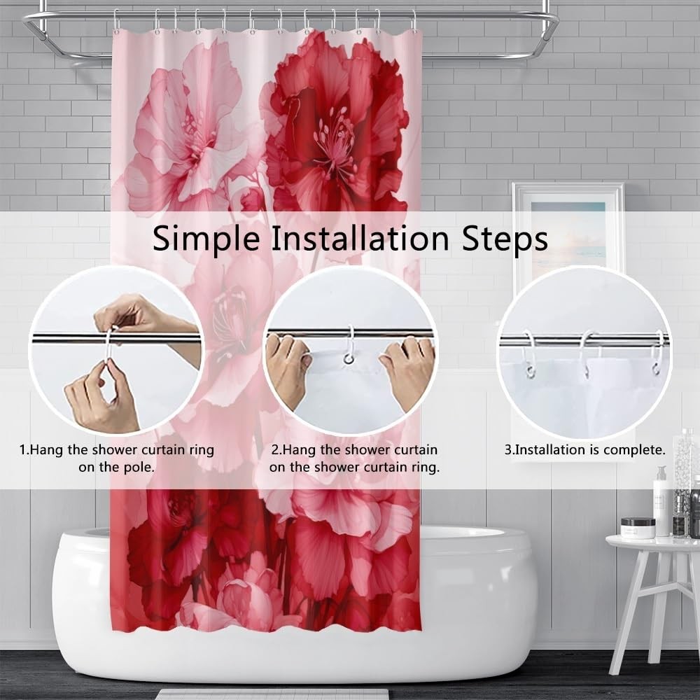 Custom Printed Bath Curtain — custom printed polyester bath curtain detail view