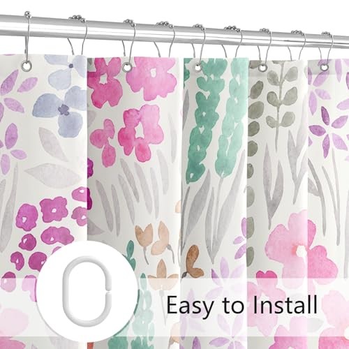 Custom Printed Bath Curtain — custom printed polyester bath curtain detail view