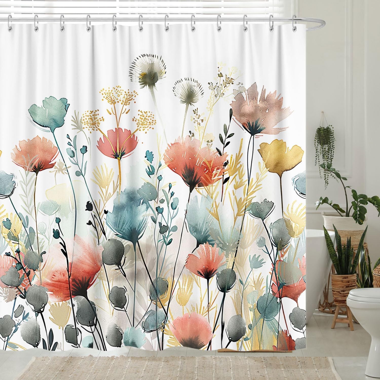 Custom Printed Bath Curtain — custom printed polyester bath curtain detail view