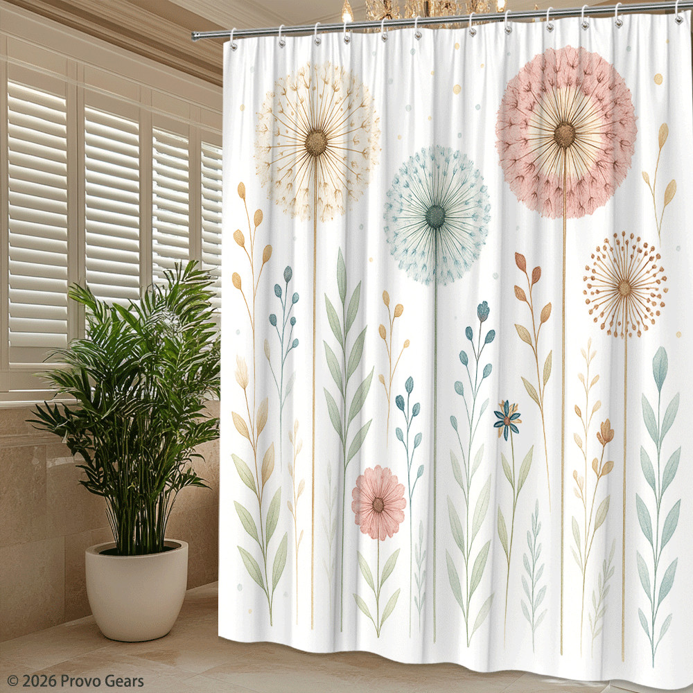 Custom Printed Bath Curtain — custom printed polyester bath curtain detail view
