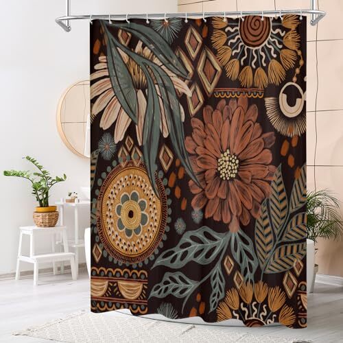 Custom Printed Bath Curtain — custom printed polyester bath curtain detail view