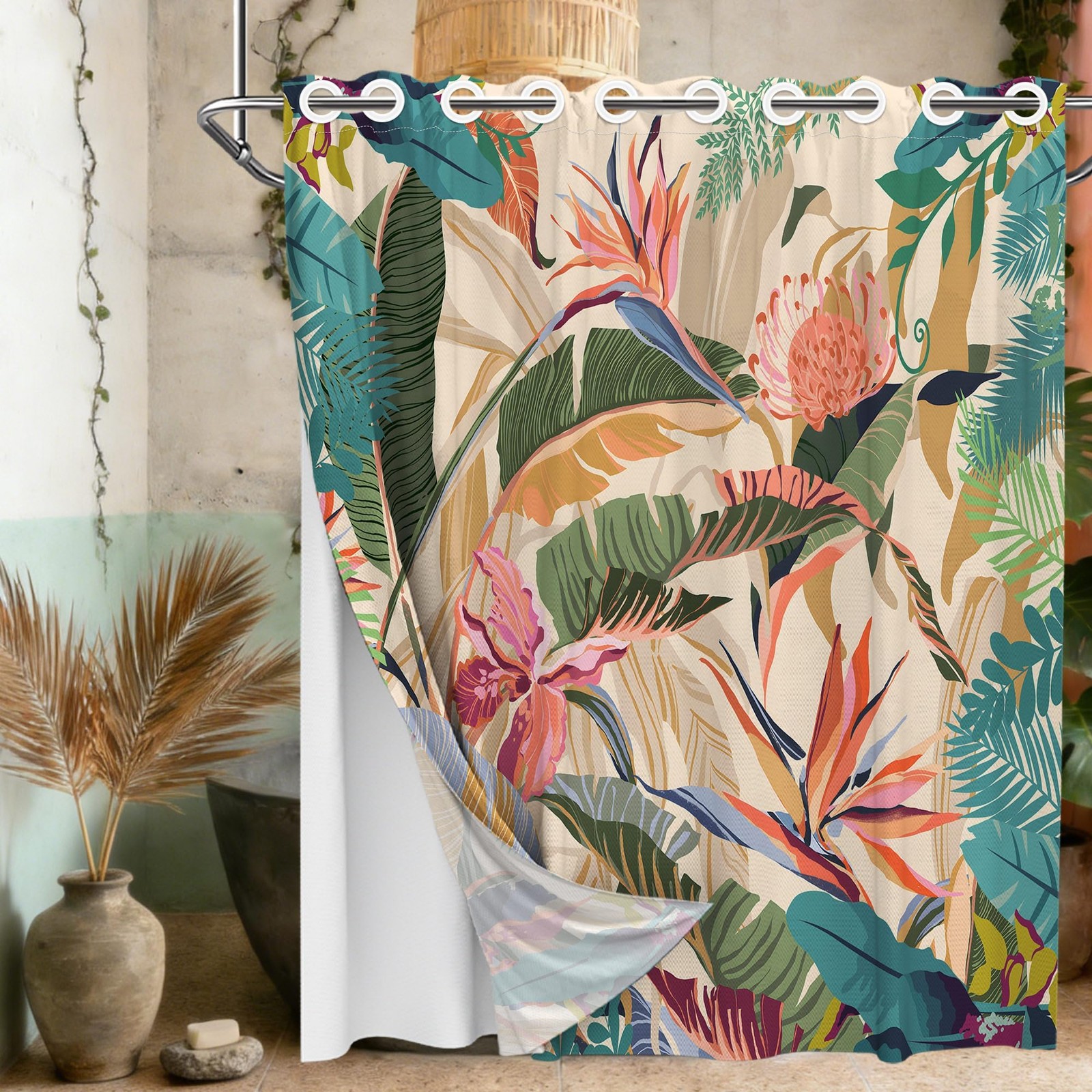 Custom Printed Bath Curtain — custom printed polyester bath curtain