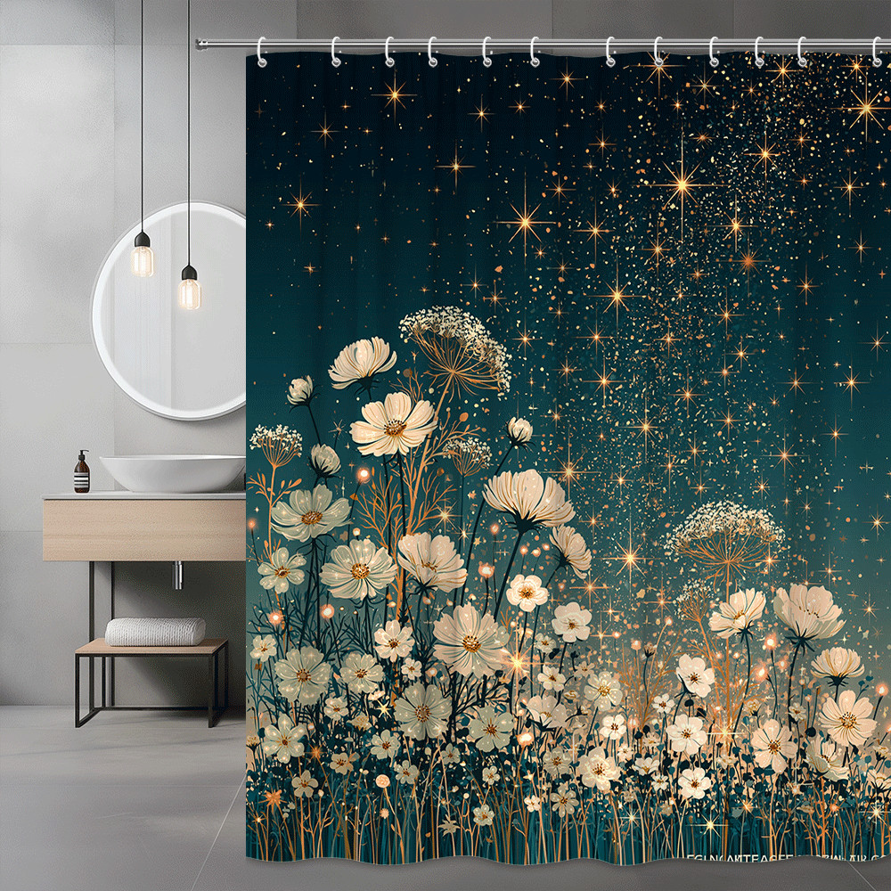 Custom Printed Bath Curtain — custom printed polyester bath curtain
