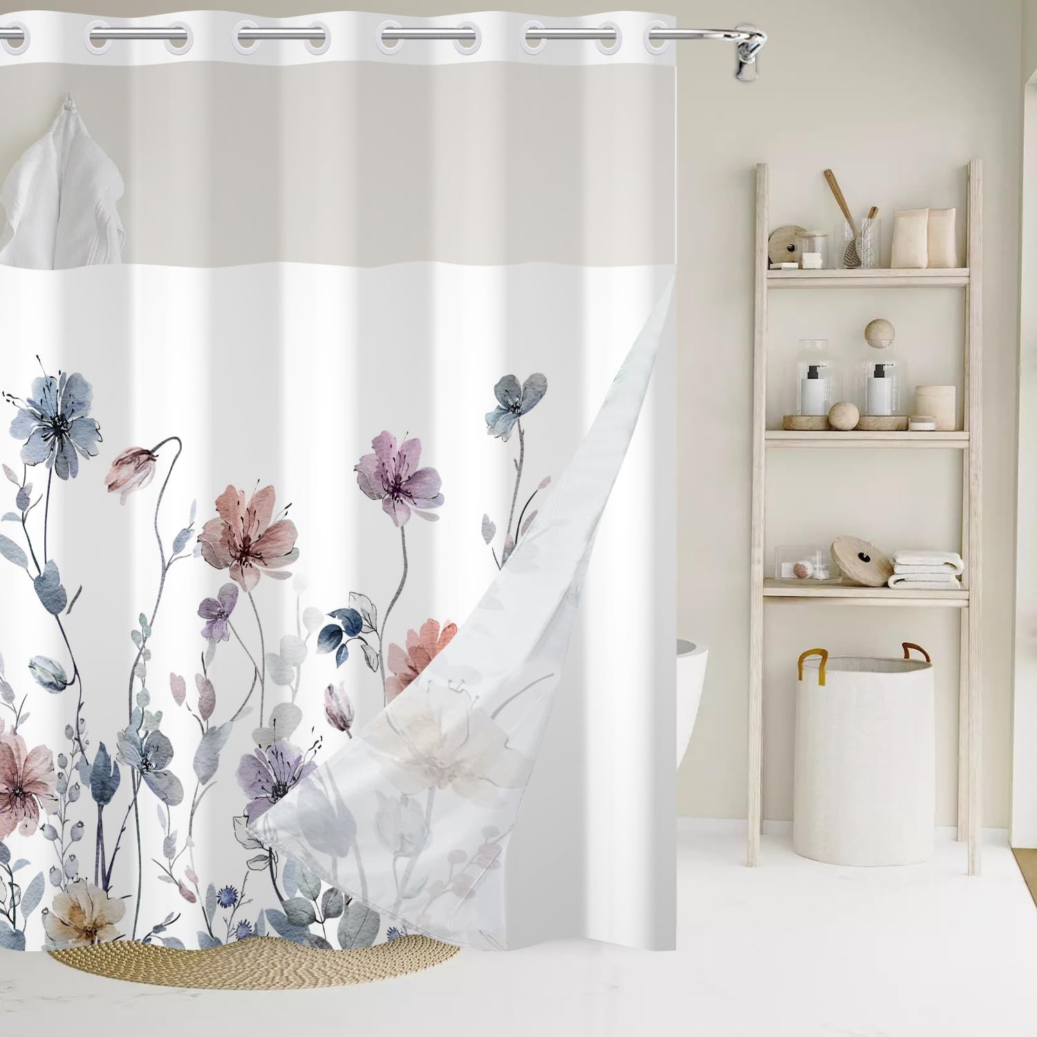 Custom Printed Bath Curtain — custom printed polyester bath curtain