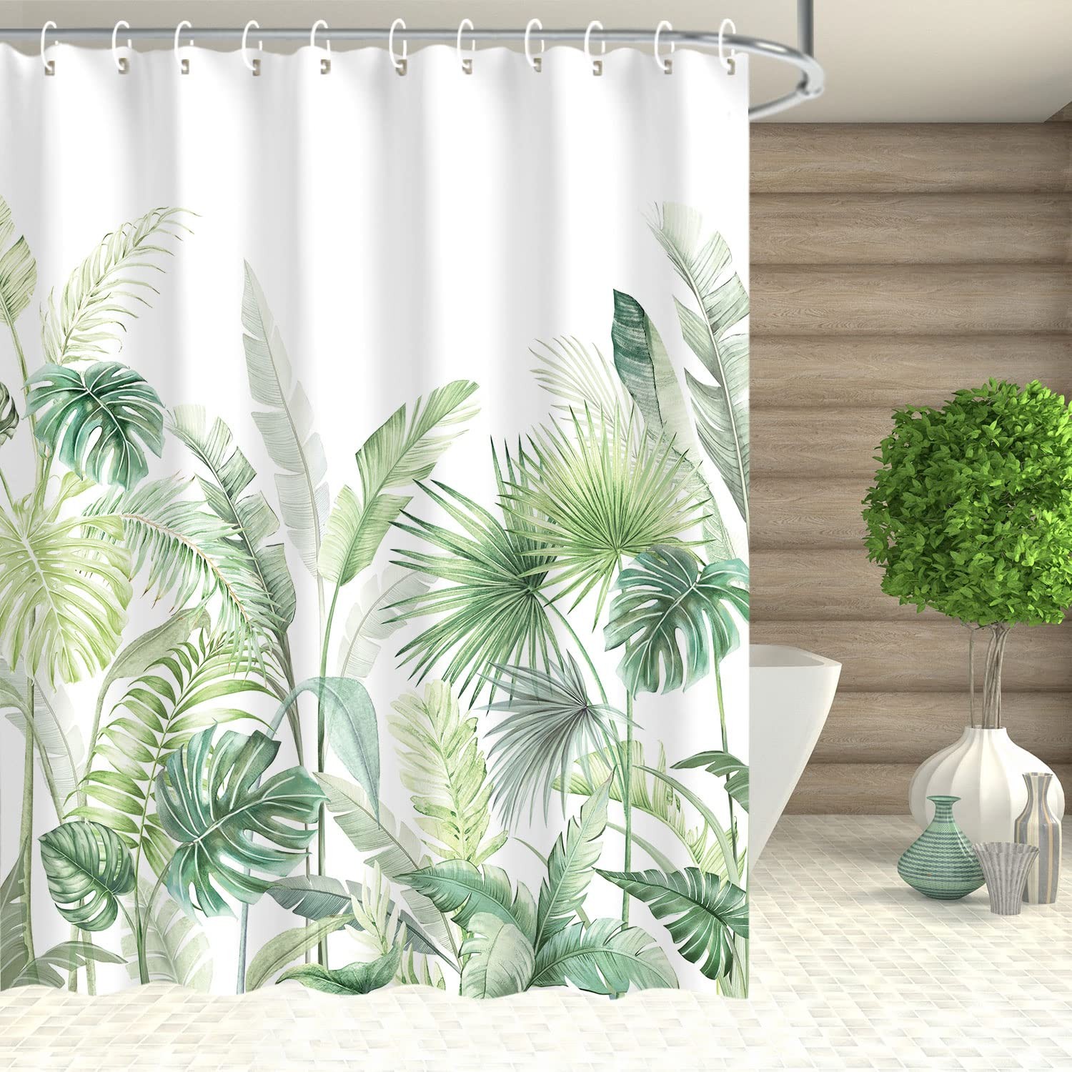 Custom Printed Bath Curtain — custom printed polyester bath curtain detail view