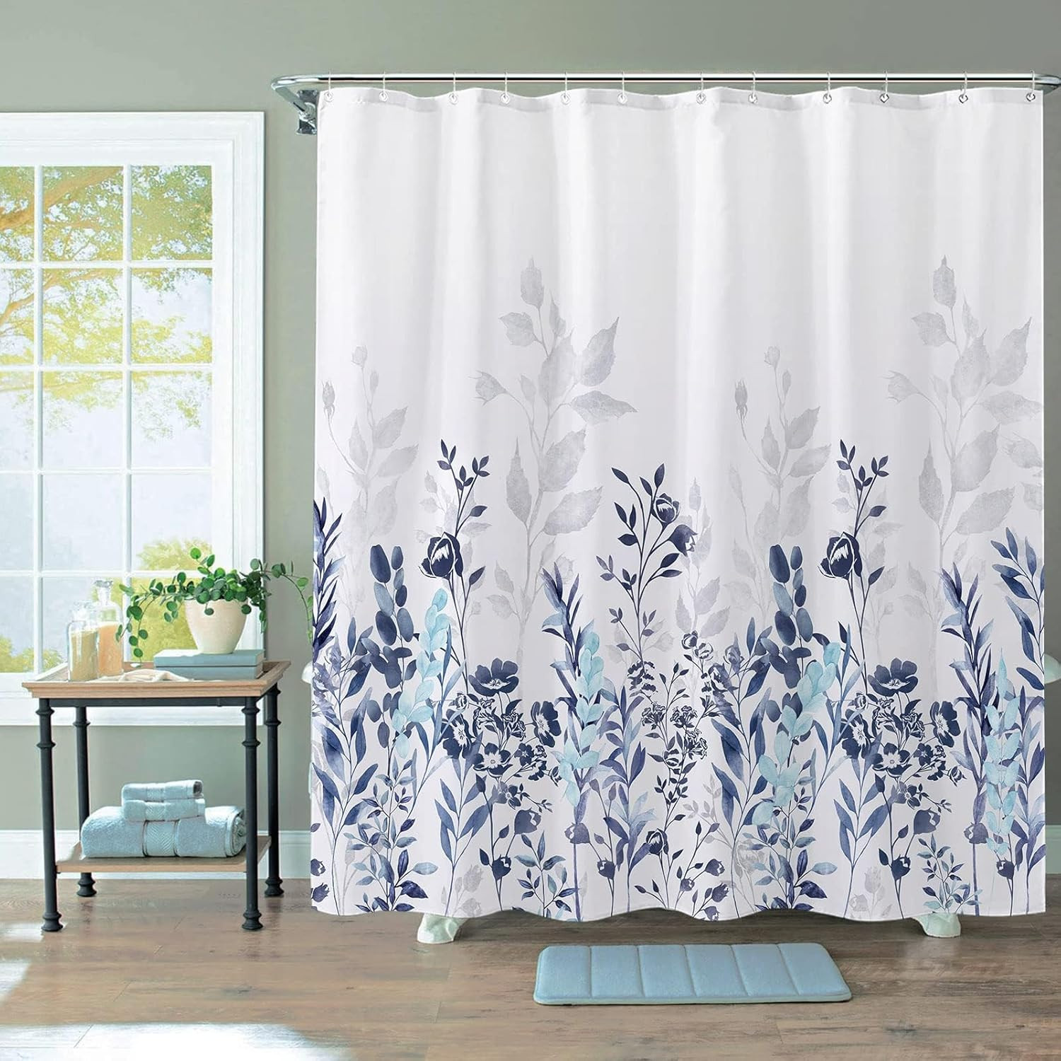 Custom Printed Bath Curtain — custom printed polyester bath curtain detail view
