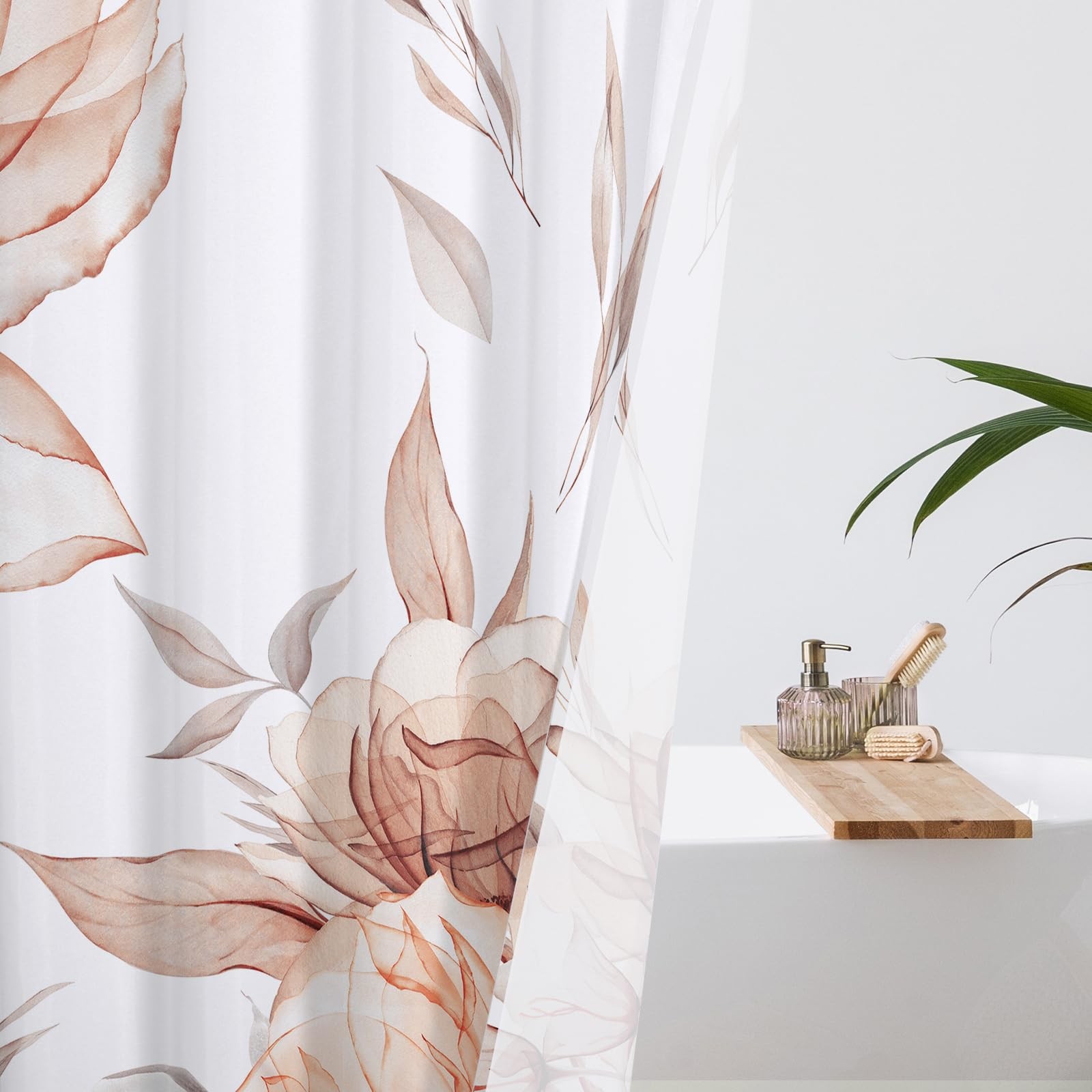 Custom Printed Bath Curtain — custom printed polyester bath curtain detail view