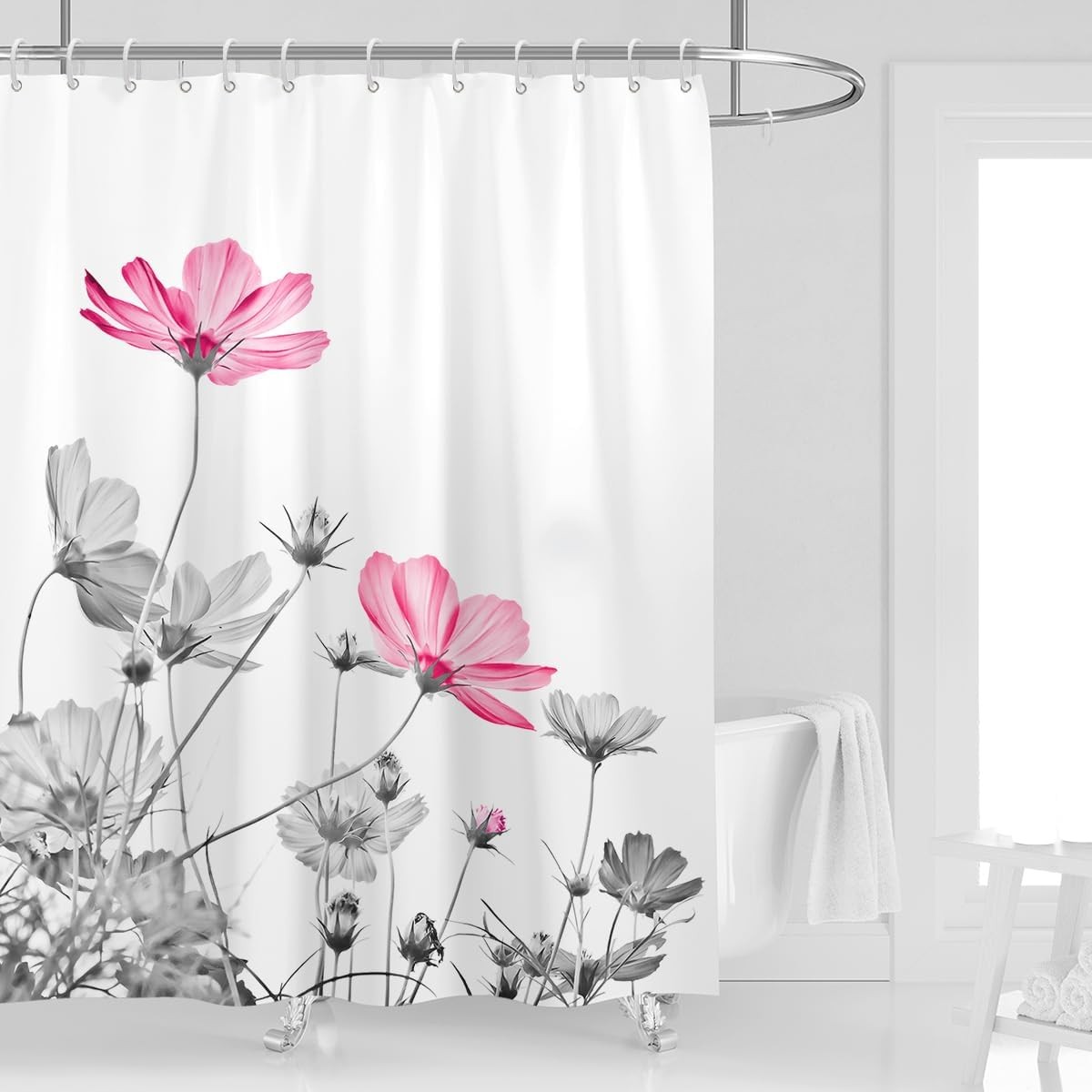 Custom Printed Bath Curtain — custom printed polyester bath curtain detail view