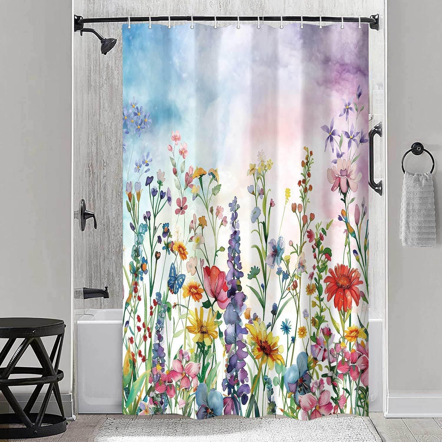 Custom Printed Bath Curtain — custom printed polyester bath curtain detail view