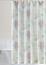 Home Classics Emilina Floral Fabric Shower Curtain Muted Flower Bath — custom printed polyester bath curtain