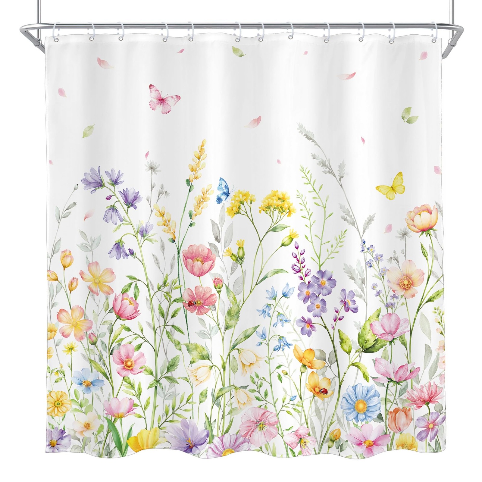 Custom Printed Bath Curtain — custom printed polyester bath curtain detail view