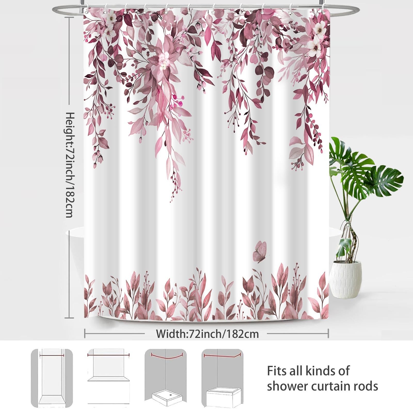Custom Printed Bath Curtain — custom printed polyester bath curtain detail view