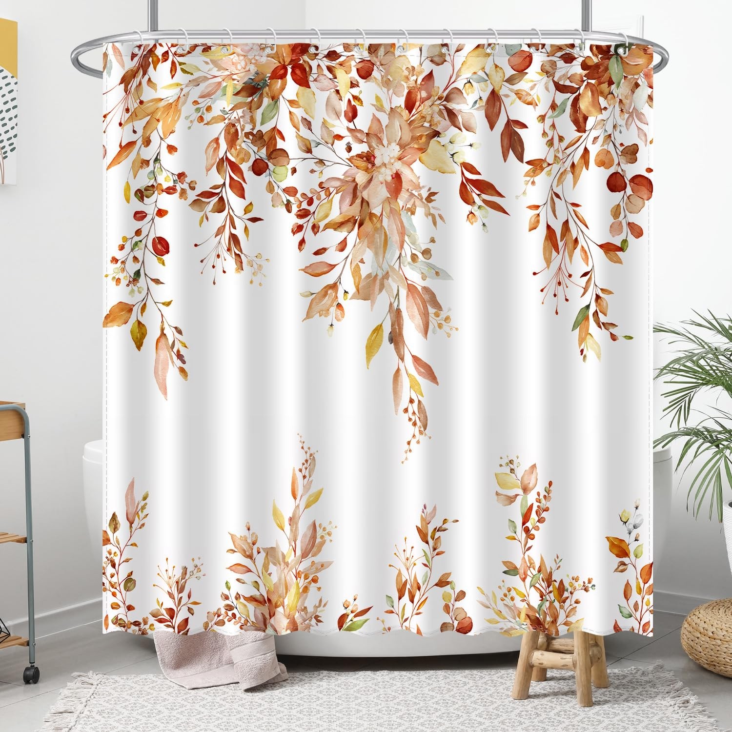 Custom Printed Bath Curtain — custom printed polyester bath curtain detail view