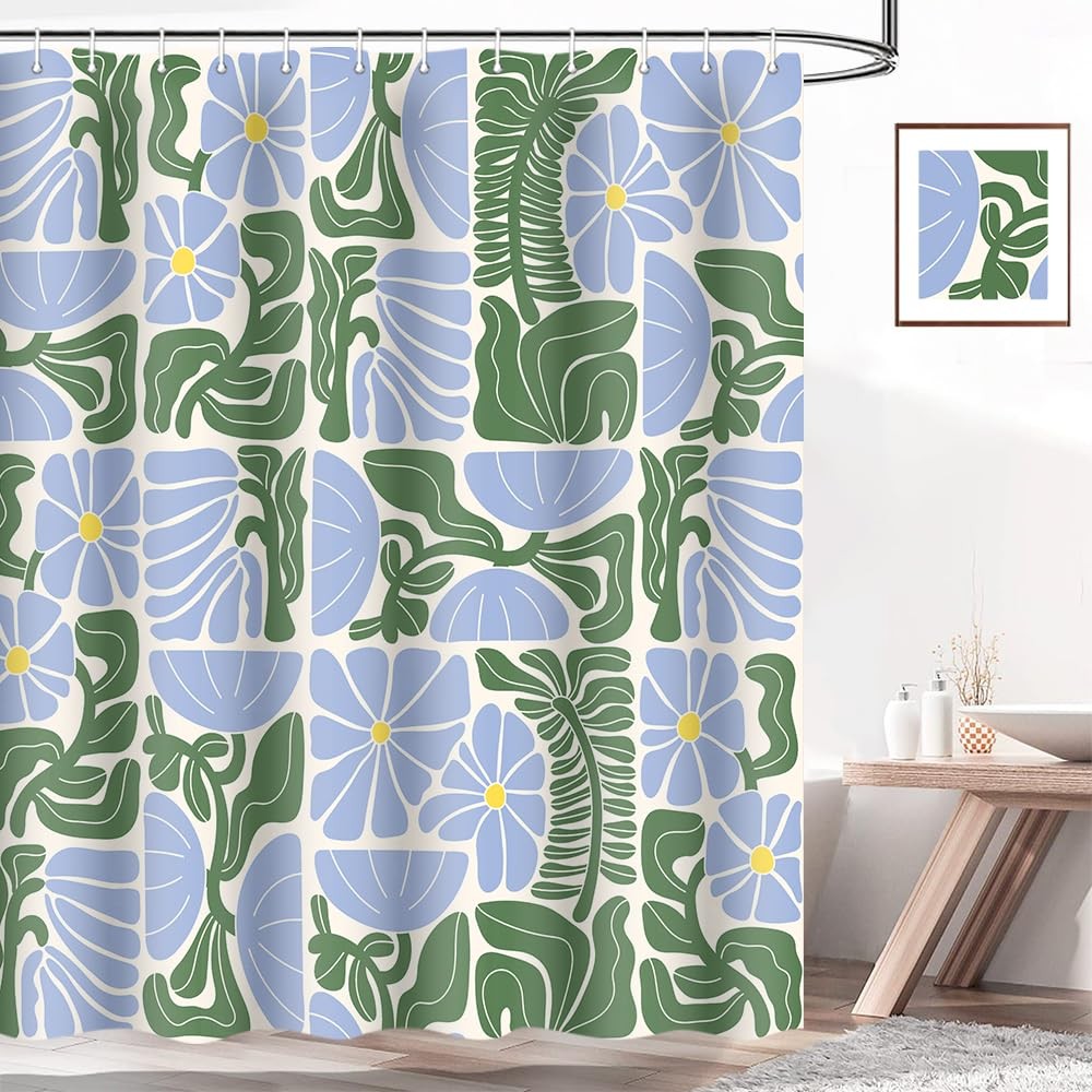 Custom Printed Bath Curtain — custom printed polyester bath curtain detail view