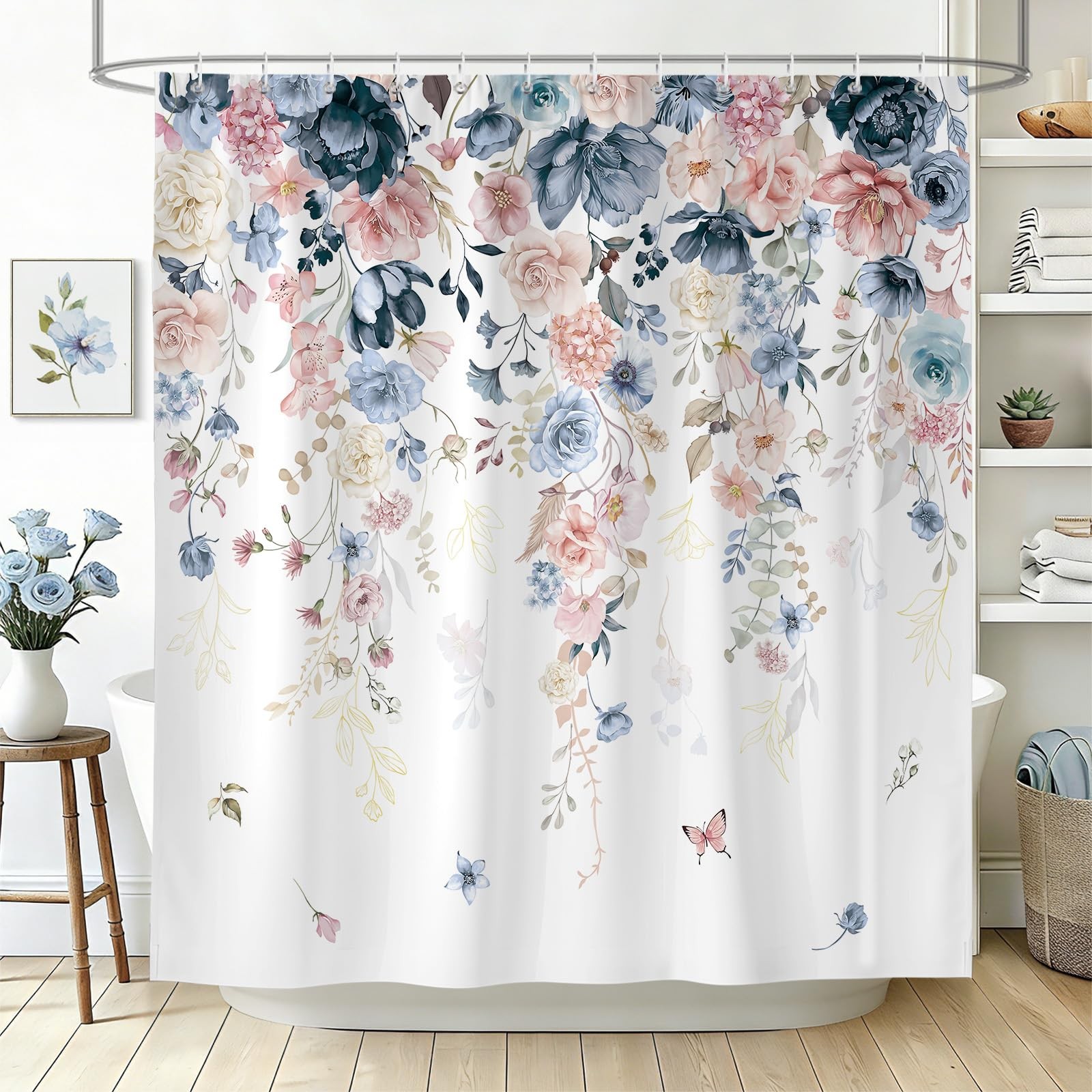 Custom Printed Bath Curtain — custom printed polyester bath curtain detail view