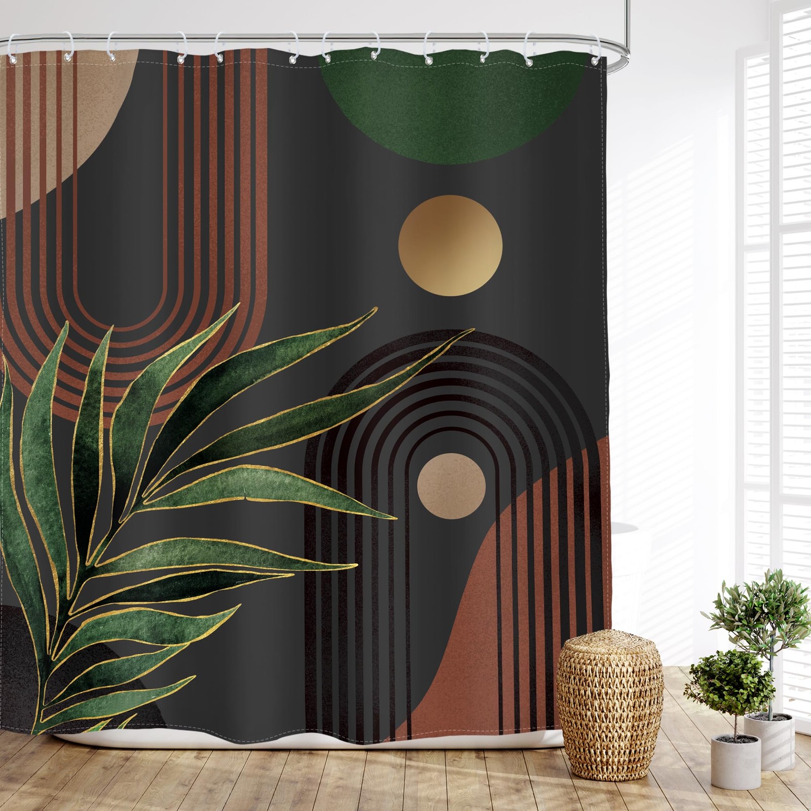 Custom Printed Bath Curtain — custom printed polyester bath curtain detail view