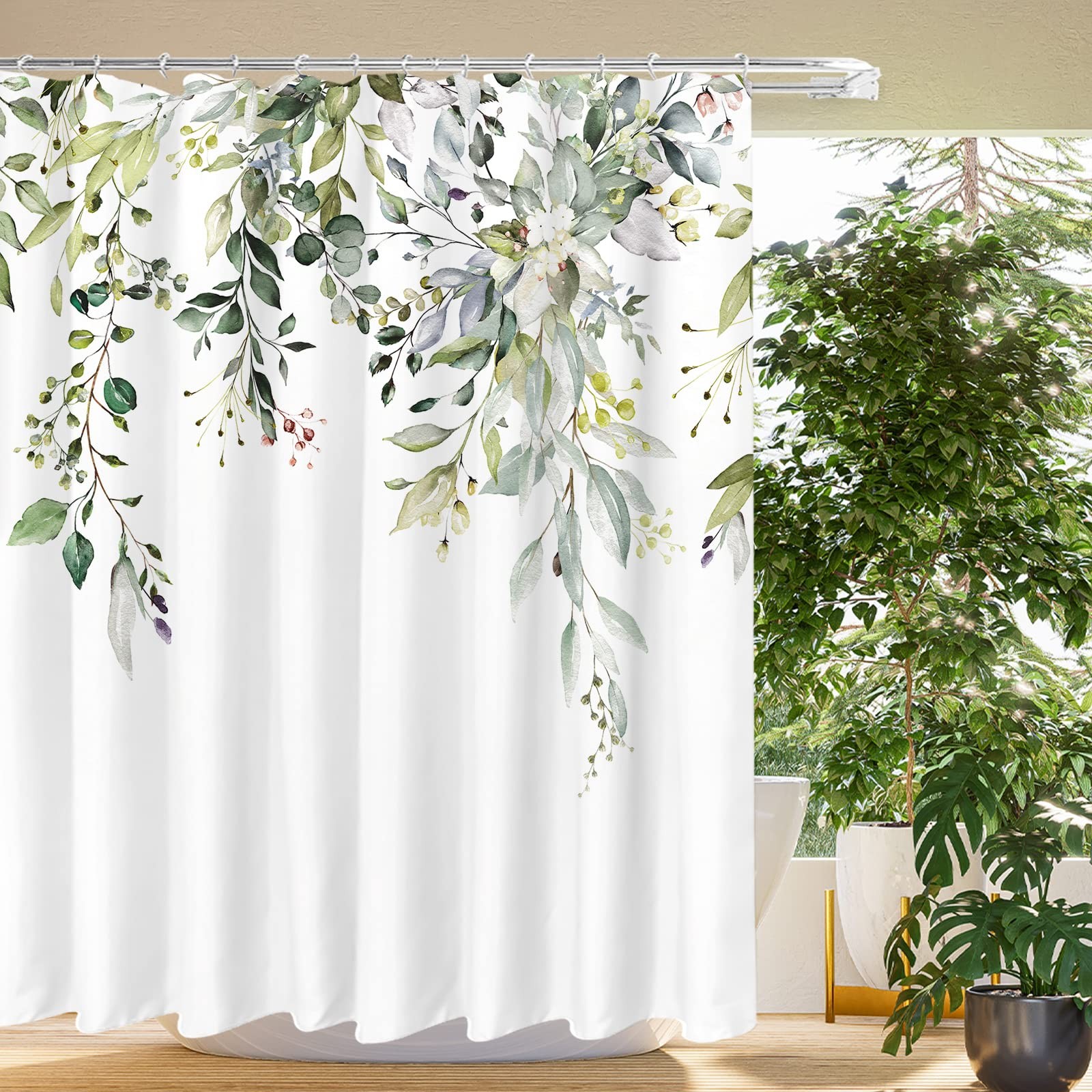 Custom Printed Bath Curtain — custom printed polyester bath curtain detail view