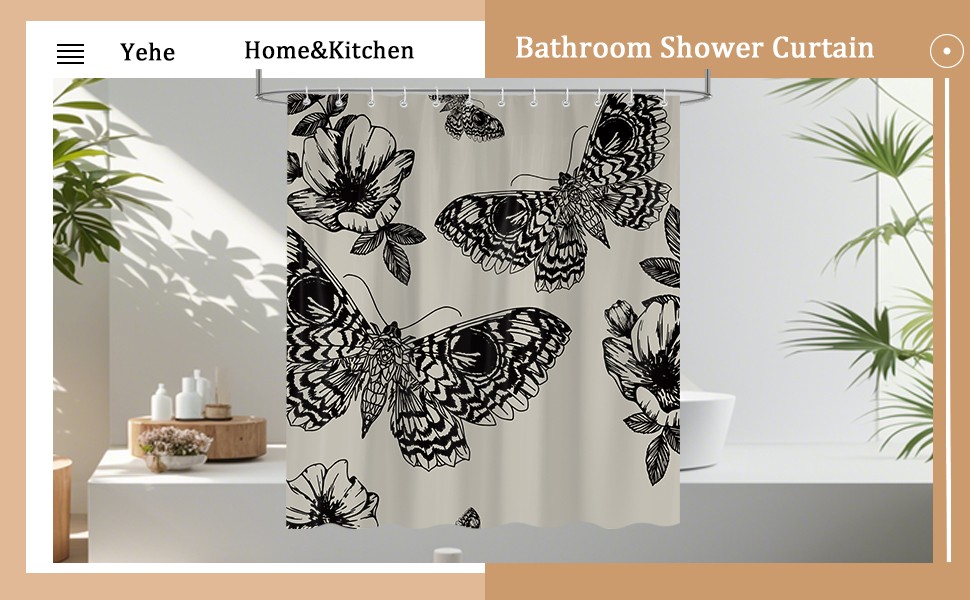 Custom Printed Bath Curtain — custom printed polyester bath curtain detail view