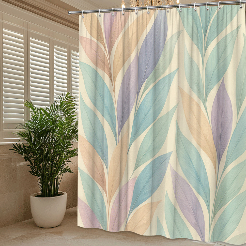 Custom Printed Bath Curtain — custom printed polyester bath curtain detail view