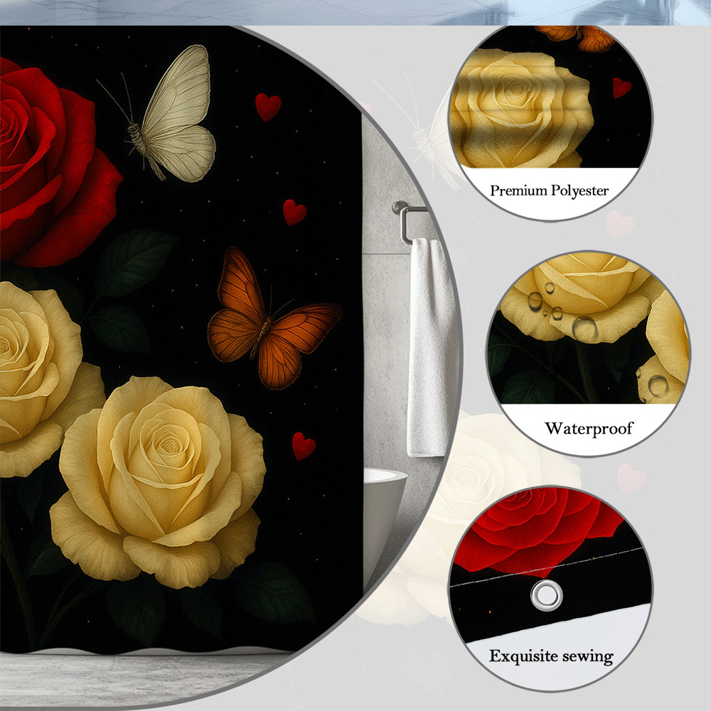 Custom Printed Bath Curtain — custom printed polyester bath curtain detail view