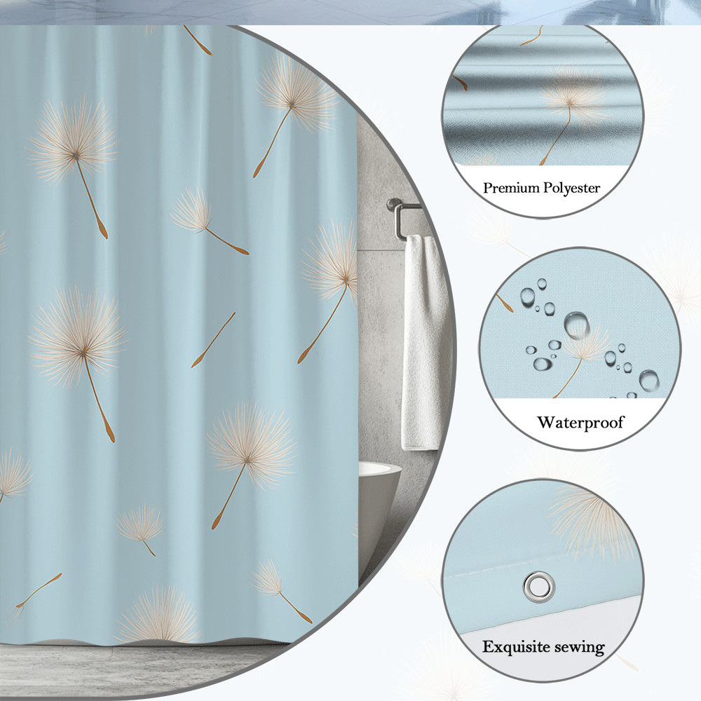 Custom Printed Bath Curtain — custom printed polyester bath curtain detail view