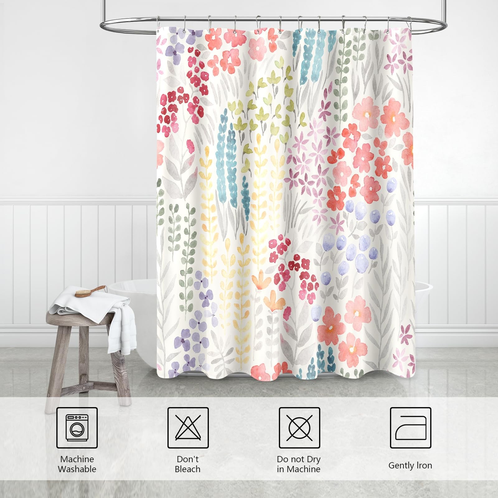 Custom Printed Bath Curtain — custom printed polyester bath curtain detail view