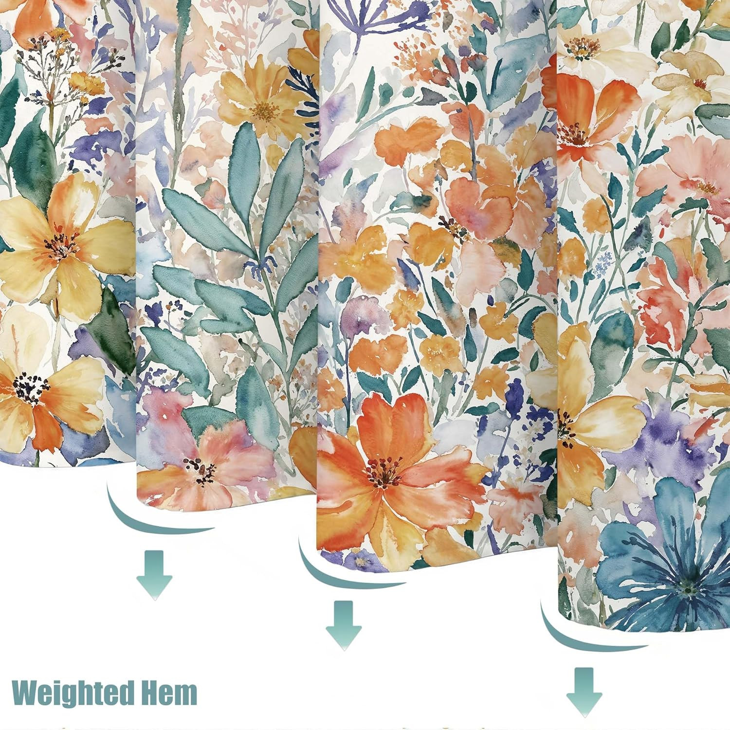 Custom Printed Bath Curtain — custom printed polyester bath curtain detail view