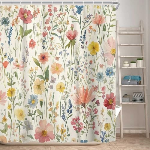 Custom Printed Bath Curtain — custom printed polyester bath curtain detail view