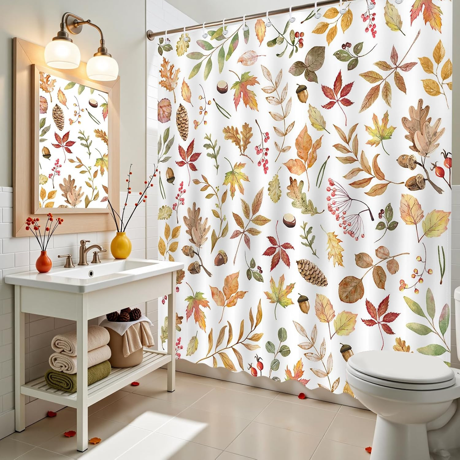 Custom Printed Bath Curtain — custom printed polyester bath curtain detail view